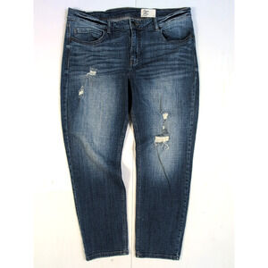 Cosmic Blue Love Distressed High Rise Skinny Jeans Women’s Size 33 Blue Denim